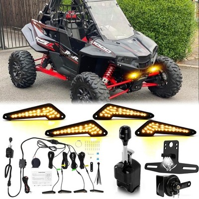 Plug & Play UTV Turn Signals w/ Horn + License Plate For Polaris RZR RS1 S S4 XP