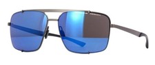 New Porsche Design P8919 SUNGLASSES Black with Blue Mirrored Lenses Retail 350
