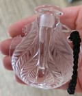 RARE LALIQUE "FLACON CYTHEREE" BOTTLE CRYSTAL w/ CROCHETED CORD NECKLACE PENDANT