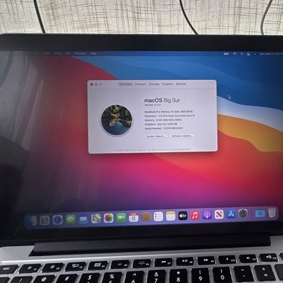 Apple MacBook Pro Retina 13-inch 2014 Intel i5 2.6GHz 8GB 256GB SSD Silver macOS