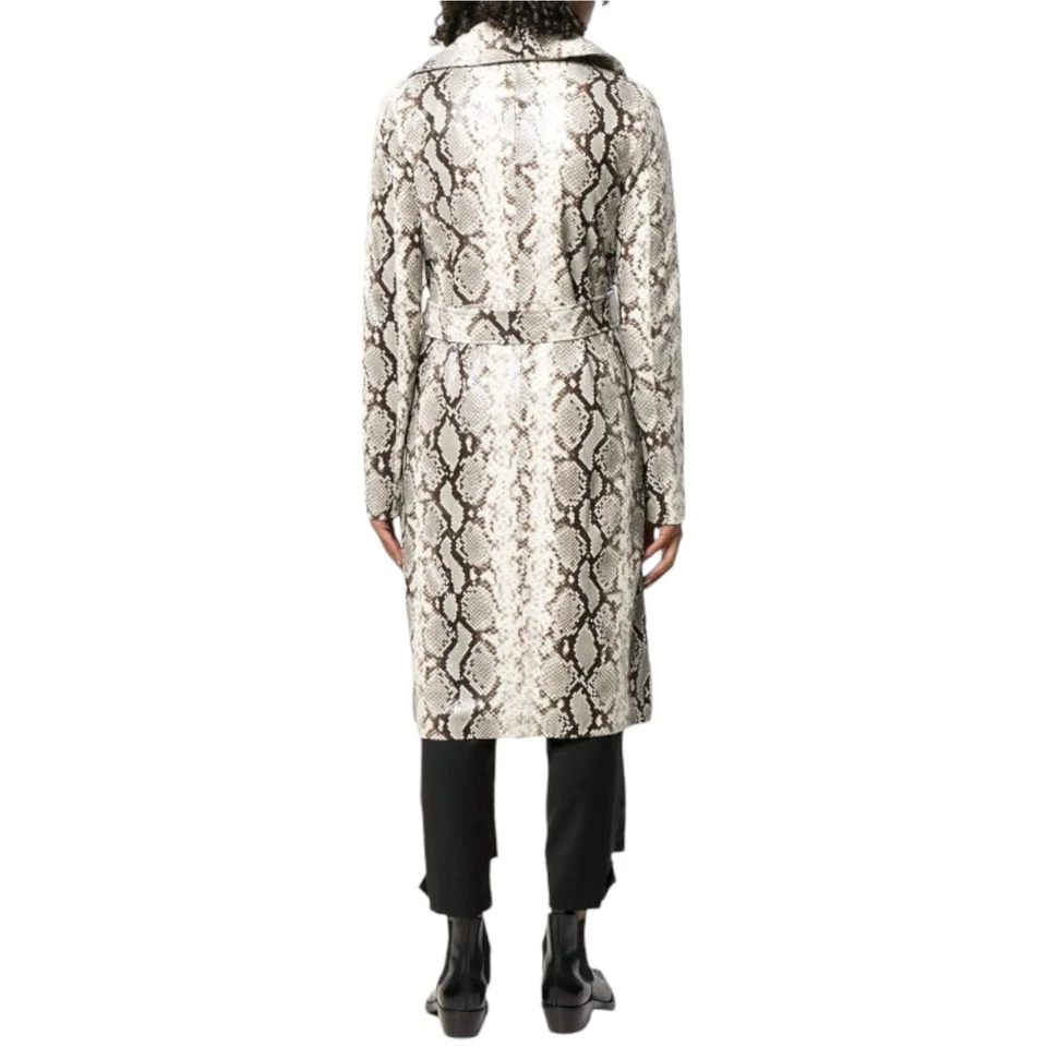 DSQUARED2 Womens Trench Coat Double Breasted Winter Jacket Leather Overcoat EU40 - Image 2 of 2