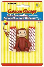 Curious George Cake Topper with 6 Candles - Premium Quality - Perfect for... 