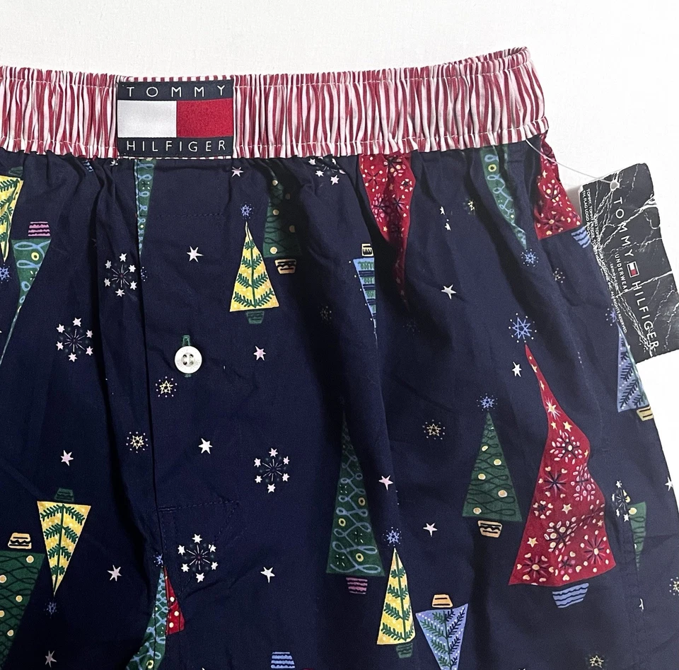 Novo com etiquetas Tommy Hilfiger 2 Boxers Clássicos Tecido Algodão Natal Férias tamanho P 28-30 - Imagem 2 de 4
