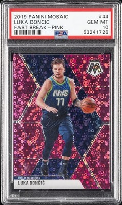 2019 PANINI MOSAIC FAST BREAK-PINK #44 LUKA DONCIC #/20 PSA 10