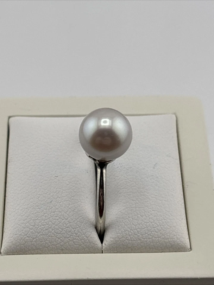 AUTÉNTICO ANILLO TROLLBEADS Rosa PERLA PLATA ESTERLINA Talla 7 #448 Foto 3 de 4