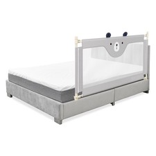 57" Bed Rails for Toddlers Vertical Lifting Baby Bedrail Guard w/ Lock Grey