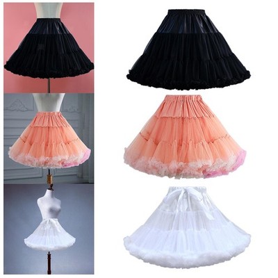 Lolita Cosplay Petticoat A Line Puffy Tutu Rock Layered Tüll Balletttanz