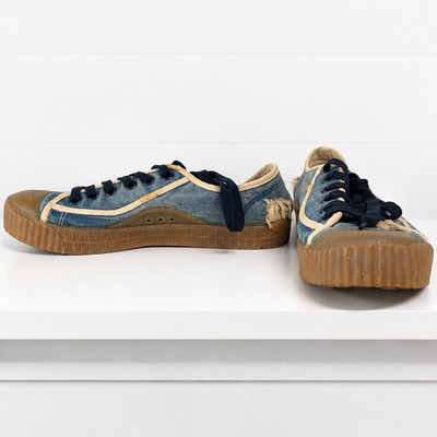 G-Star Men's Blue/Tan Low Top Lace Up Athletic Sneakers Gum Sole