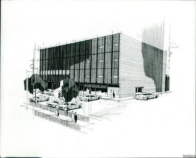 1967 Photo Rendering Of Continental Bank Building Cleveland Architecture 8x10