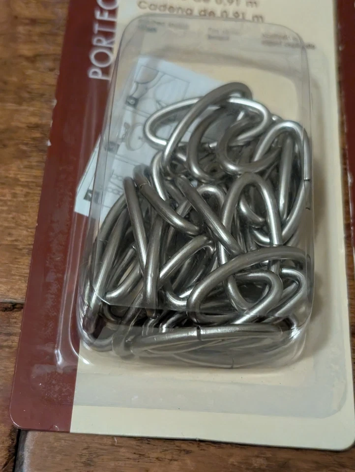 Lote de 2 Portafolio Caja Sin Abrir Barra Transversal Giratoria Desplazada de 4" y Cadena de Acero Inoxidable de 3 pies Foto 4 de 4