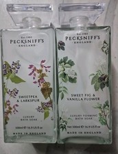 Image of Pecksniff's Sweetpea & Larkspur Fig Vanilla Flower Bath Soak 500ml Each