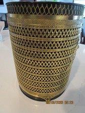 Vintage Hollywood Regency Gold Filigree Waste...