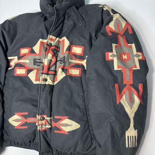 Vintage Ralph Lauren Polo Country Aztec Down Puffer Coat Jacket RARE Size L - Picture 4 of 9