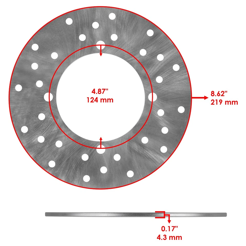 2 Rear Brake Disc Rotor w/ Pads for Polaris RZR S 800 2010 2011 2012 2013 2014 - Image 2 of 4