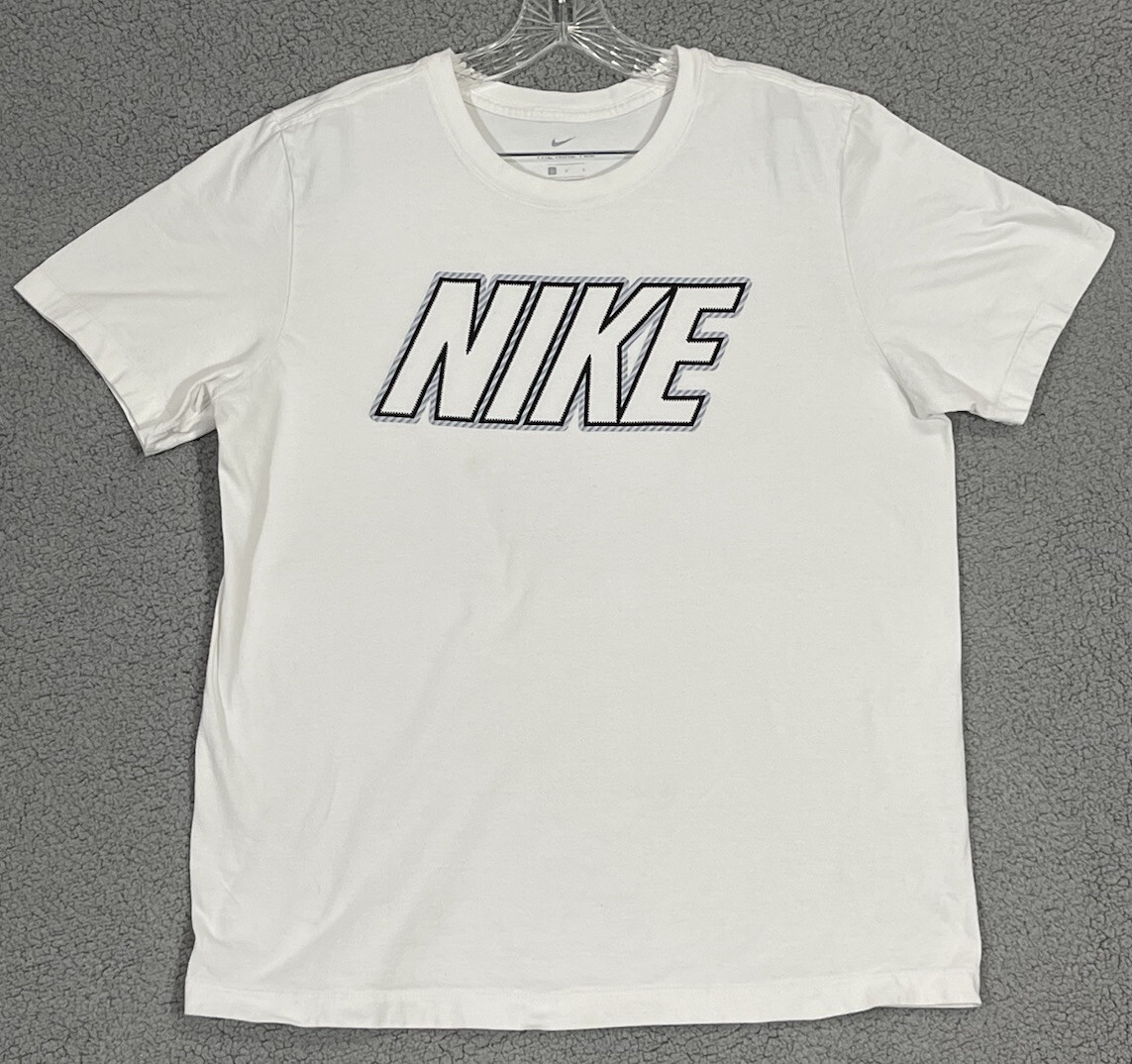 ★Nike★ Sportswear T-shirt M White HQ9165100 HQ9165-100 Nike T-Shirt Men's Size Large Spell Out Block Print White