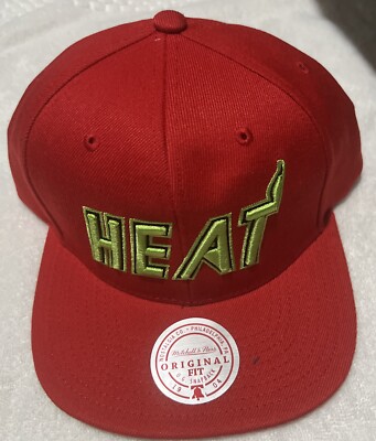 Miami Heat Mitchell & Ness Reverse Grinch Adjustable Snapback Hat OS NWT