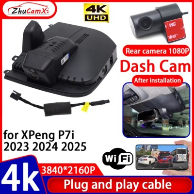 Plug and Play 4K UHD 2160P Wifi DVR Dash Cam Camera for XPeng P7i 2023 2024 2025
