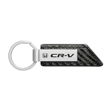 Honda CR-V Carbon Fiber Texture Black Leather Strap Key Chain