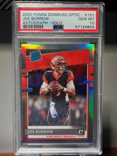2020 Donruss Optic Holo Joe Burrow ROOKIE AUTO /99 #151 - PSA 10