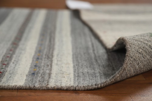 Artisan-crafted Stripe Gabbeh Wool Handmade Carpet 3x8 ft Runner Rug - Picture 16 of 18