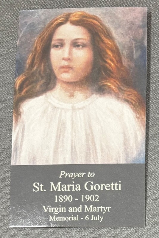Prayer Card: St. Maria Goretti - Virgin and Martyr ***NEW*** No Tag
