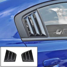 2pcs Rear Side Window Blinds Quarter Louver Panel for Dodge Charger 2015+ Black