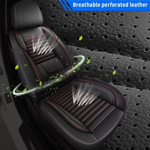 For Kia Niro 2017-2025 Car 5 Seat Cover Microfiber Leather Full Set Red Lines - Picture 5 of 7