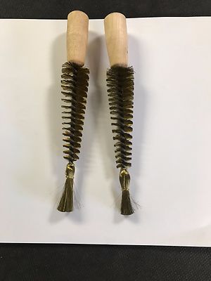 Ring Brushes, Brass Spiral Ring Brushes Tapered, 5'' Brush Length Lot Of 2
