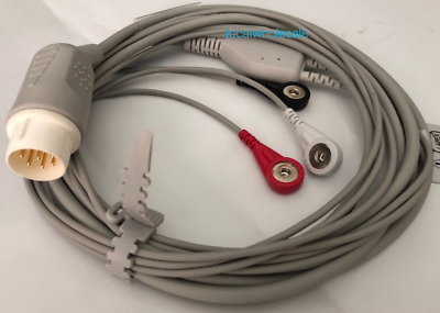 Cavo ECG Philips 3 Derivazioni M1733A, Connettore 8 Pin, Per Monitor Paziente, HP Compatibile (usato, Ricondizionato) - 3