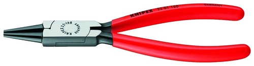 Knipex 28 21 200 Long Reach Needle Nose Pliers – Half-Round Jaws, Black Atramentized, Plastic Coated Handles