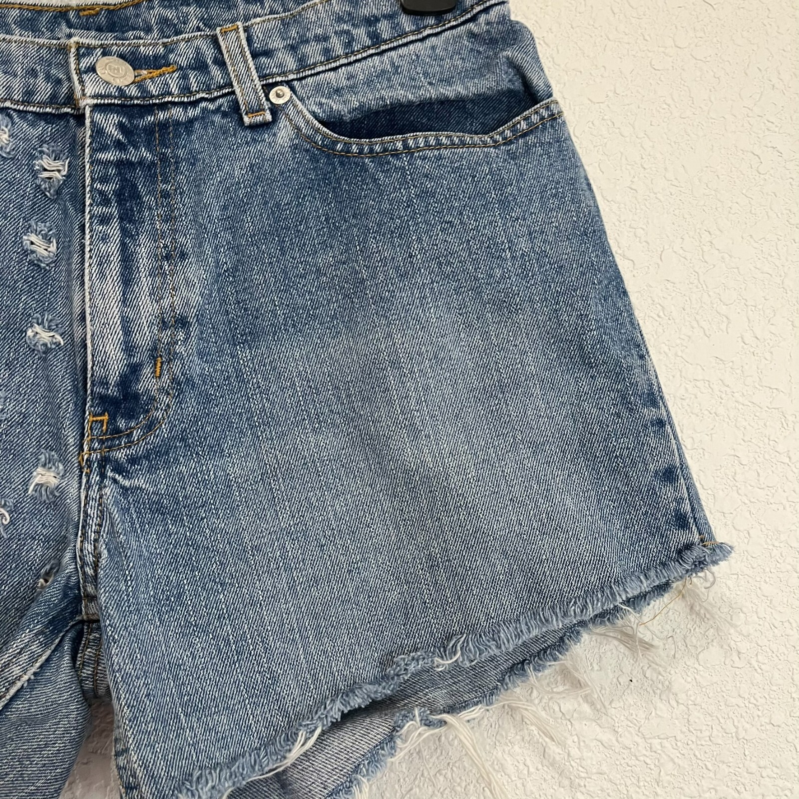 Ralph Lauren Saturday Jean Cut off Shorts Distressed Medium Wash Womens Size 30 thumbnail 3