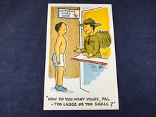 W3-76 VINTAGE MILITARY POST CARD - ARMY UNIFORM ISSUE