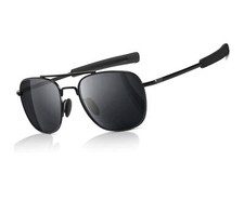 Men's Military Style Polarized Pilot Square Sunglasses Bayonet Temples