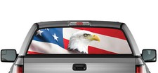 CALCOMANÍA DE VINILO PARA VENTANA TRASERA PERFORADA BANDERA AMERICAN EAGLE PARA CAMIONETA SUV