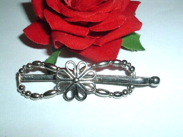 X Small Lilla Rose Silver Celtic Flower Hair Clip NWT