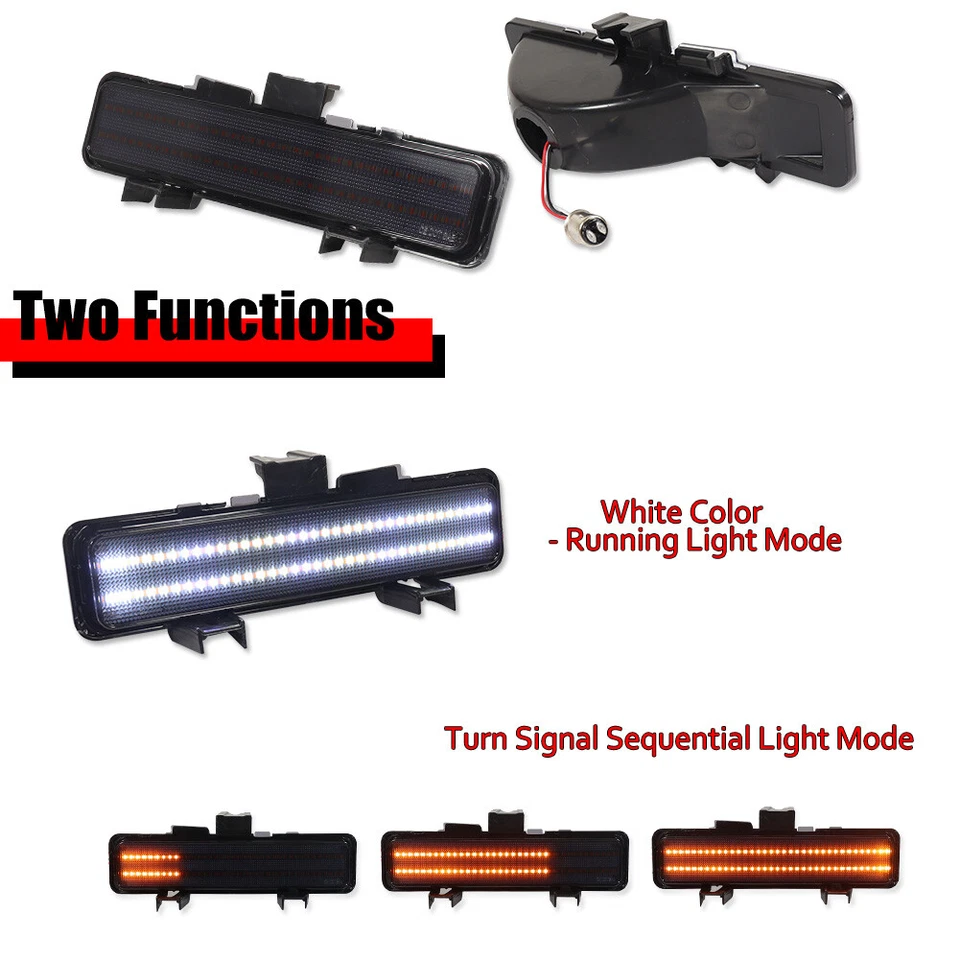 Smoke Switchback LED Paking Signal Lights For 83-93 Chevry S-10 / 82-90 GMC S-15 - Image 2 of 4