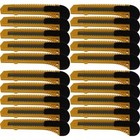 20 Yellow Bulk Utility Knife Box Cutters Snap Off Blade
