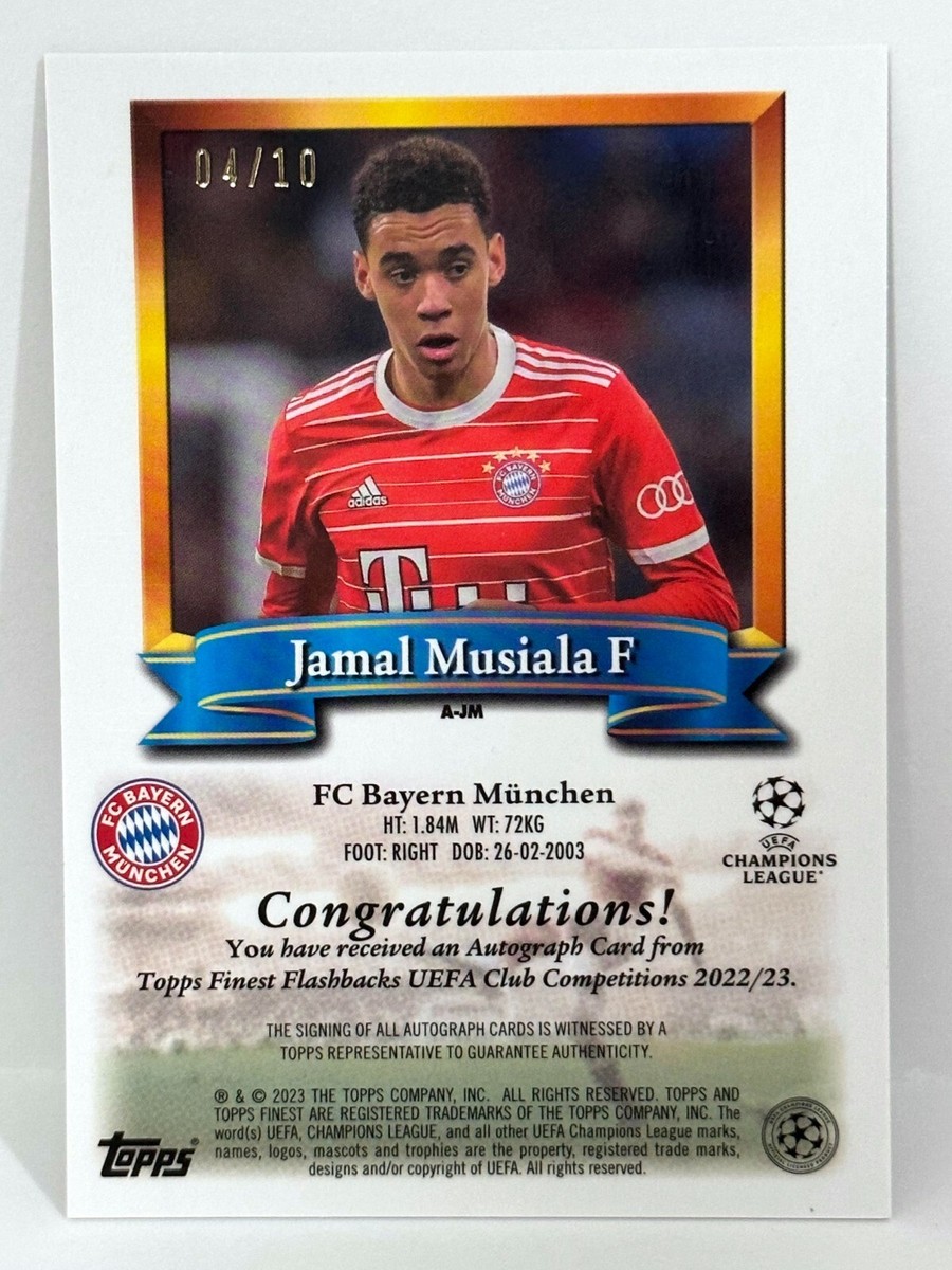 2022-23 Topps Finest Flashback UCC Jamal Musiala Auto Orange