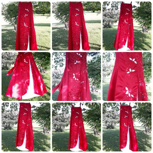 Kid's Love Party Pageant Bridesmaid Wedding Flower Girl Dress Size 16 Red& White - Picture 12 of 12