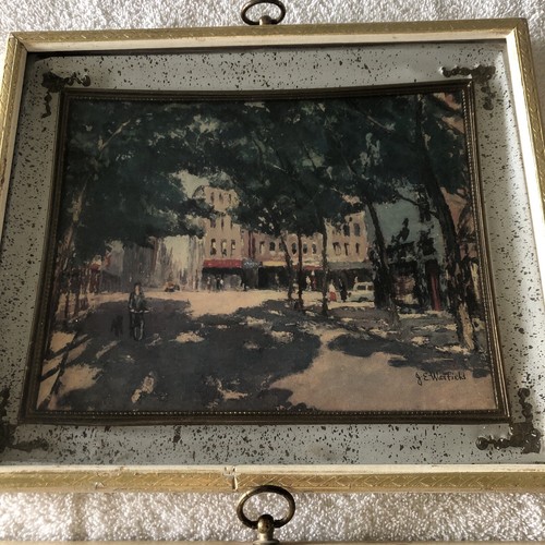 2- Quadri vintage anni '60 J E Warfield incorniciati parco passeggiata alberi strade - Foto 17 di 24
