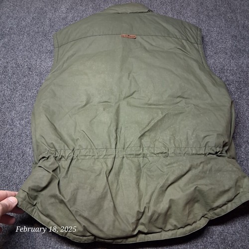 Lewis Creek Wax Cotton Goose Down Puffer Vest Men Size Small Green Hunting - Picture 5 of 8