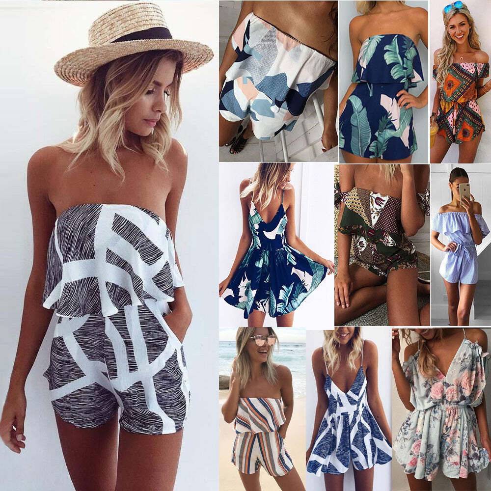 Strapless flounce jumpsuit for women casual stylish wear