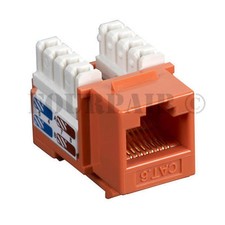 CAT6 LAN Network RJ45 110 Punch Down 8P8C Keystone Modular Snap-In Jack - Orange