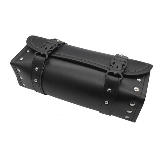 Motorcycle Front Fork Tool Bag Pouch Storage Luggage SaddleBag Leather Handlebar - Picture 3 of 6