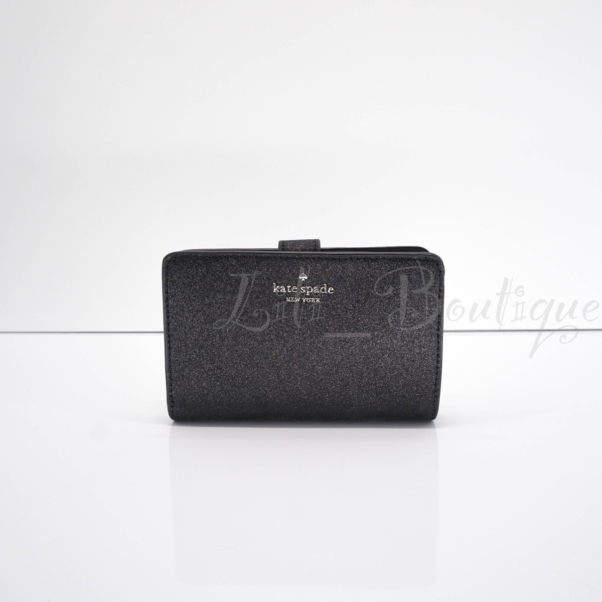 Kate Spade Tinsel Boxed Medium Compact Bifold Wallet K9254 Glitter