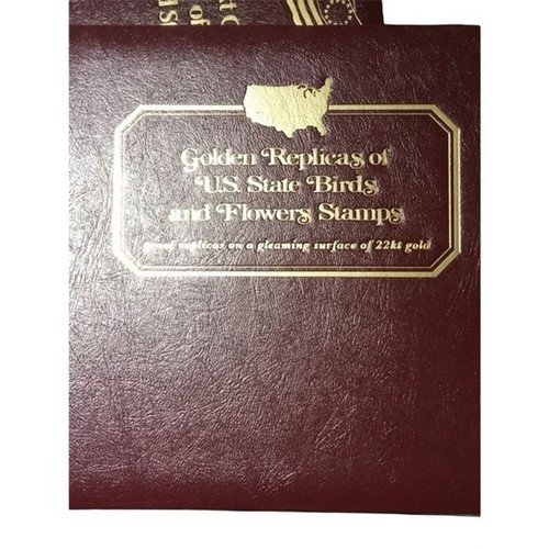 22kt GoldGolden Replicas U.S State Birds And Flowers Stamps Gleaming Surface 915