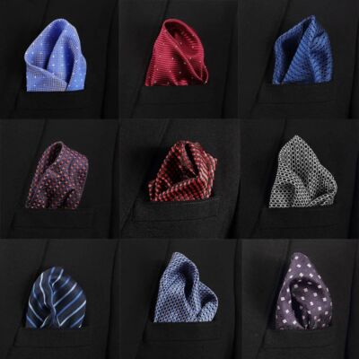 Dot Pattern Blue Handkerchief - 22CM Men's Pocket Squares Business Suit Hanky