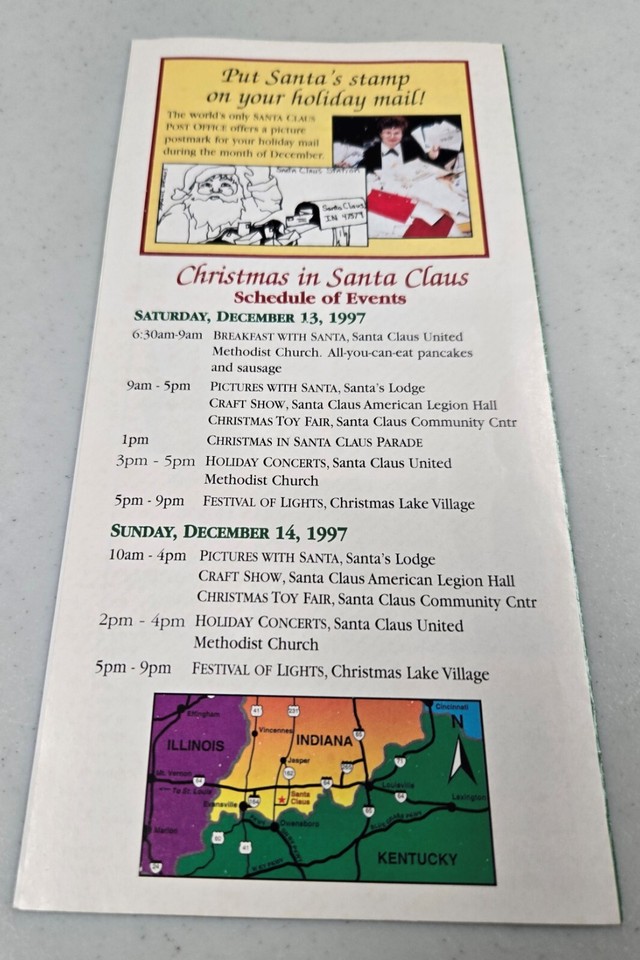 Christmas in Santa Claus brochure December 1314, 1997 Santa Claus