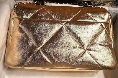 Chanel 19 Metallic Gold Bag Hand Chain Shoulder Purse AS1160 Lambskin Woman  New | eBay