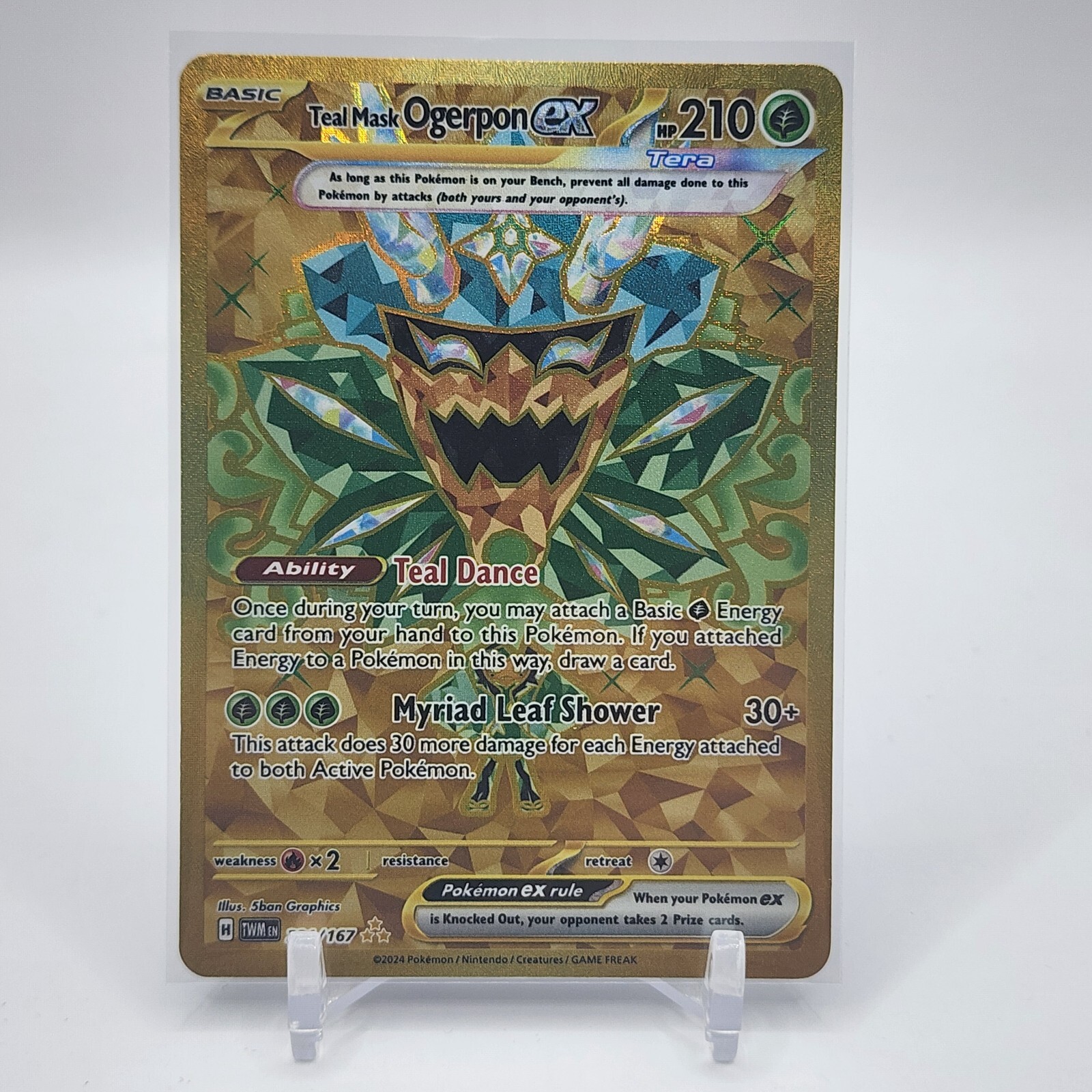 Teal Mask Ogerpon ex - 221/167 - Secret Rare - Twilight Masquerade - NM/M
